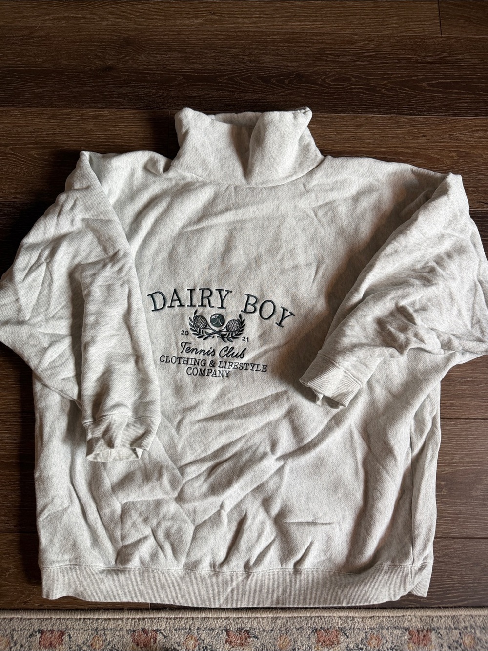 Dairy Boy Cream Turtleneck Pullover Sweatshirt